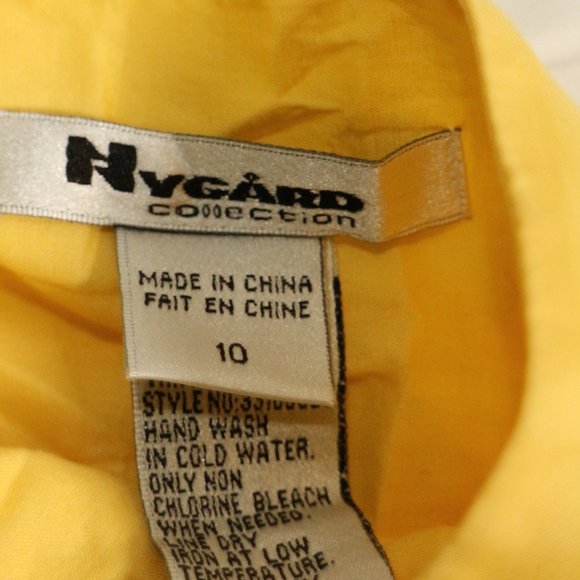Vtg NYGARD Collection Golden Yellow Pleated A-Line Skirt Sz 10 US - Picture 3 of 8